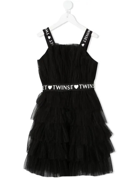 TWINSET Kids ярусное платье из тюля