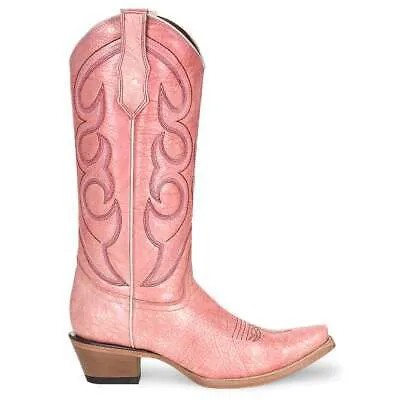 Розовые женские ковбойские повседневные ботинки Circle G от Corral Pink TooledInlay с коротким носком L6