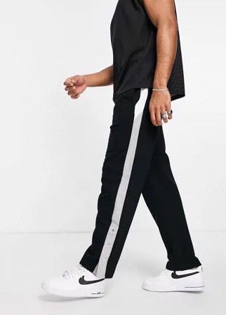 Черные oversized-джоггеры со вставками по бокам ASOS DESIGN-Черный цвет