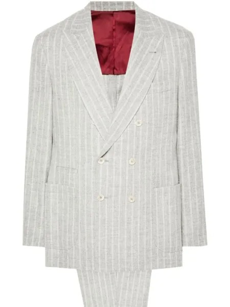 Brunello Cucinelli полосатый костюм, серый