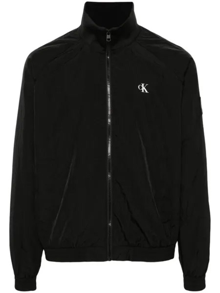Calvin Klein Jeans куртка-бомбер с застежкой-молнией и жатым узором, черный