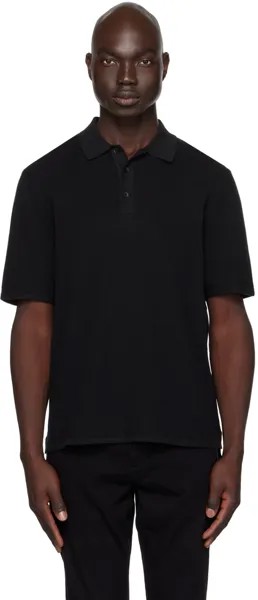 Черная футболка-поло Harvey rag & bone