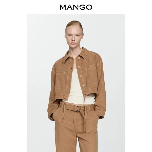 Женская куртка Mango в спортивном стиле, коричневый