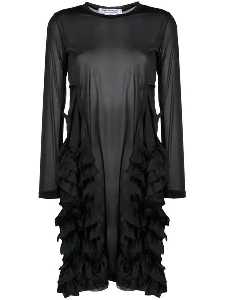 Comme Des Garçons Comme Des Garçons платье из джерси с оборками сбоку
