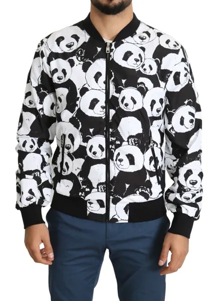 Куртка DOLCE - GABBANA Черно-белый бомбер с пандой, мужская IT44 / US34 / XS Рекомендуемая розничная цена 1200 долларов США