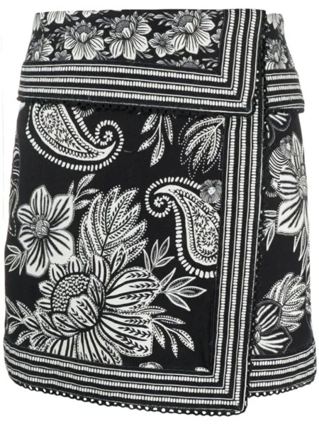 FARM Rio юбка мини Paisley Bloom, черный