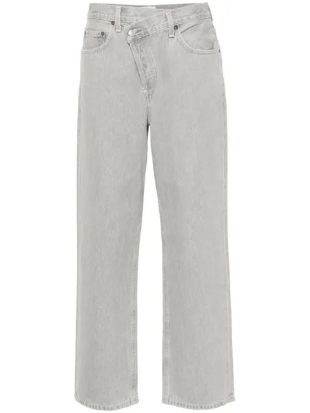 AGOLDE прямые джинсы Criss Cross с завышенной талией, серый