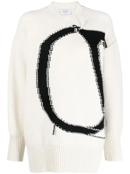 Off-White джемпер с логотипом Ow Maxi, белый