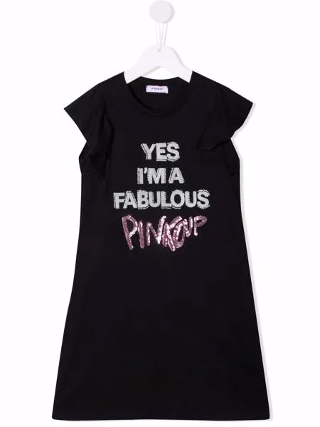 Pinko Kids платье-футболка с надписью