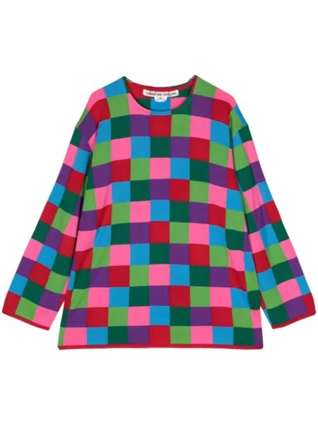 Жаккардовый джемпер в клетку Comme Des Garçons, красный