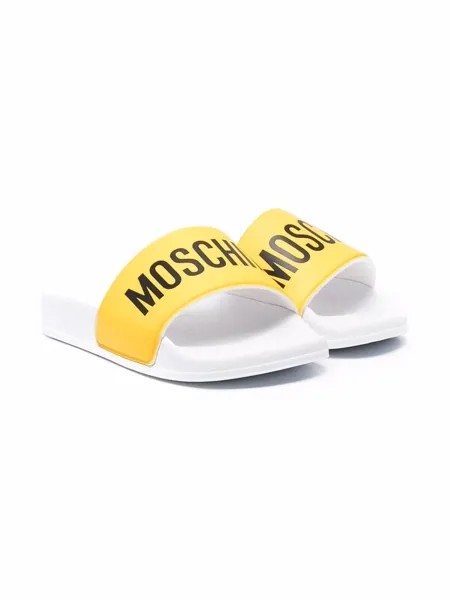 Moschino Kids шлепанцы с логотипом