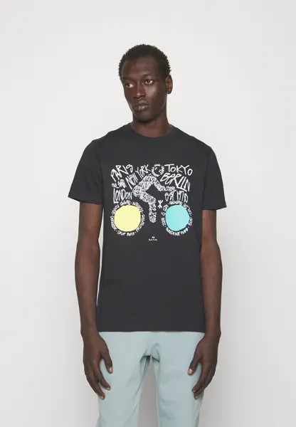 Футболка с принтом SLIM FIT CYCLIST PS Paul Smith, темно-синий