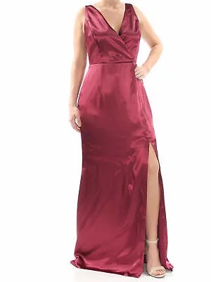 ADRIANNA PAPELL Женское бордовое текстурированное платье для выпускного вечера в полный рост с V-образным вырезом 14