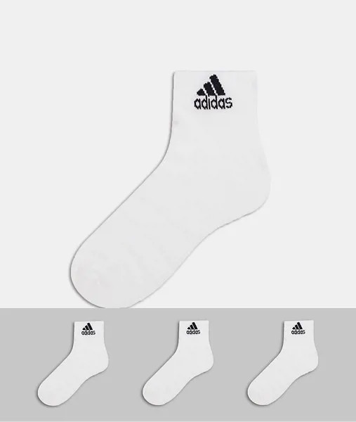 3 пары белых носков до щиколотки adidas Training-Белый