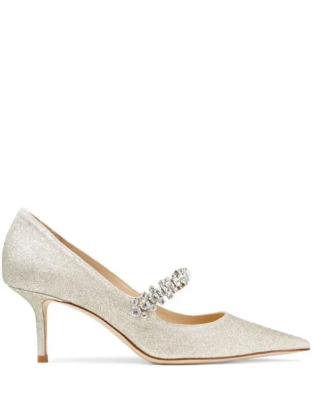 Jimmy Choo туфли Bing 65 с блестками, нейтральный цвет