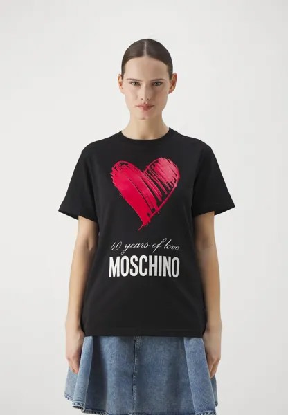 Футболка с принтом MOSCHINO, цвет fantasy black