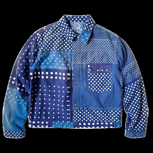 Куртка Kapital Flannel Polkadot x Bandana Reversible 1st 'Blue', синий