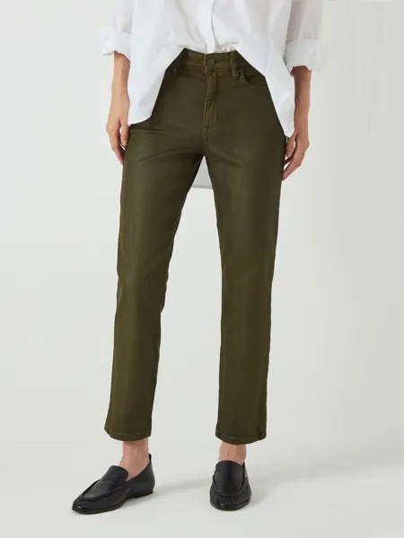 Lauren Ralph Lauren Прямые джинсы со средней посадкой и покрытием до щиколотки, цвет оливковый папоротник