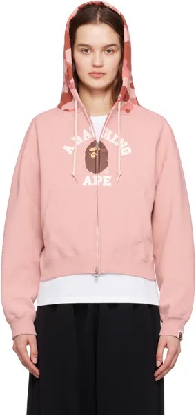 Розовый худи с камуфляжным принтом 1st College Bape