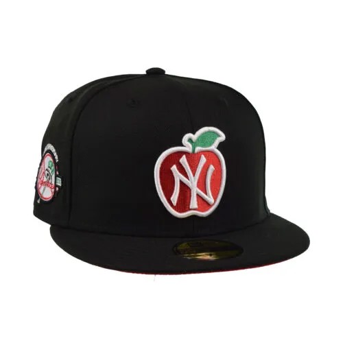 New Era New York Yankees Big Apple Patch Fitted 59fifty Mens Hat Black-Red