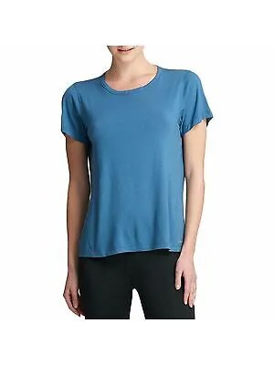 DKNY SPORT Женский синий топ с короткими рукавами и круглым вырезом, M