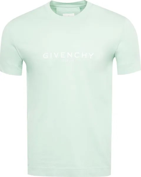Футболка Givenchy Slim Fit Reverse Print  'Aqua Green', синий