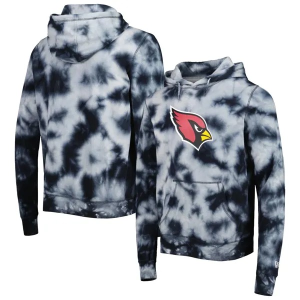 Мужской черный пуловер с капюшоном Arizona Cardinals Team Tie Dye New Era