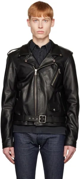 Черная кожаная байкерская куртка John Elliott