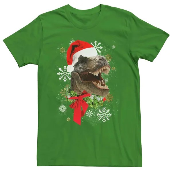Мужская рождественская футболка T-Rex Santa Hat Licensed Character