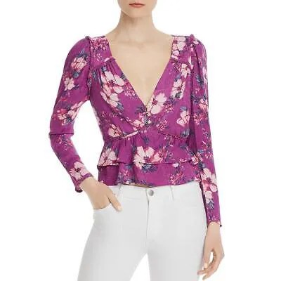 Женская фиолетовая блузка с v-образным вырезом и открытой спиной Rahi L BHFO 0235