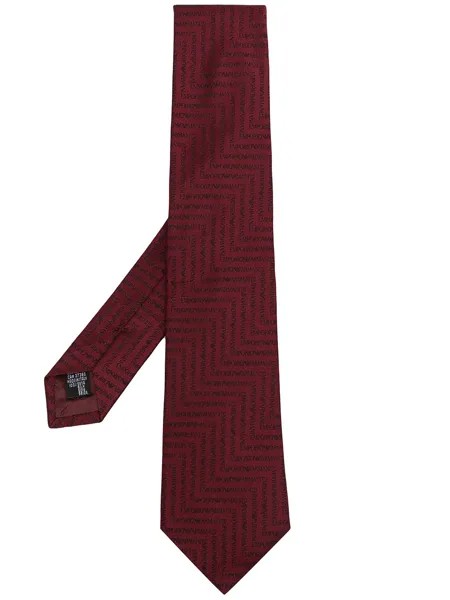 Emporio Armani шелковый галстук с логотипом