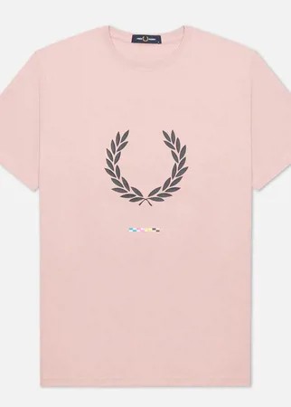 Мужская футболка Fred Perry Print Registration, цвет розовый, размер XL