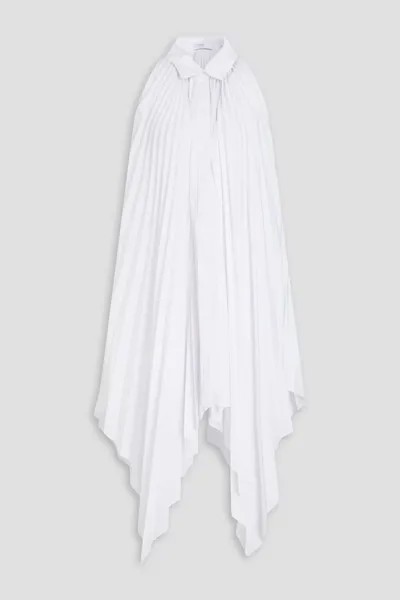 Плиссированное платье-рубашка миди из тканой ткани Rosetta Getty, белый