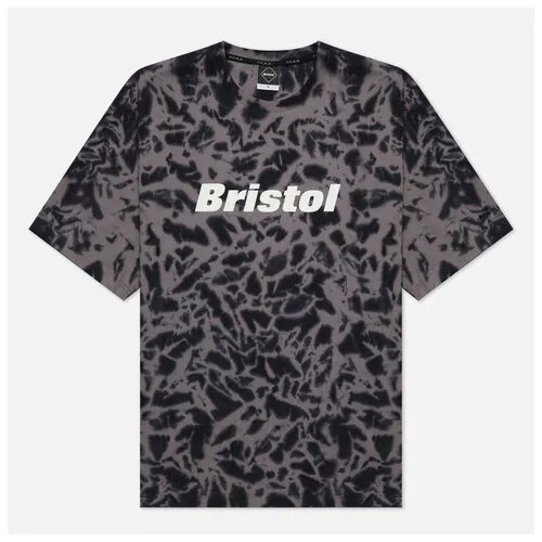 Мужская футболка F.C. Real Bristol Relax Fit Tie Dye Authnetic Logo чёрный , Размер S