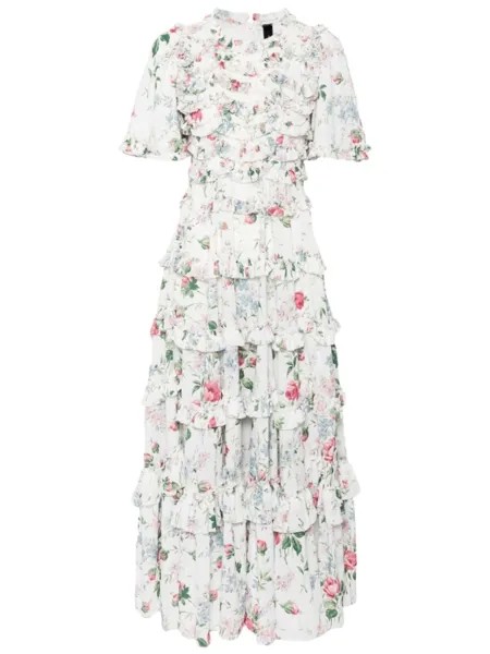 Платье с рюшами Floral Fantasy Needle & Thread, белый