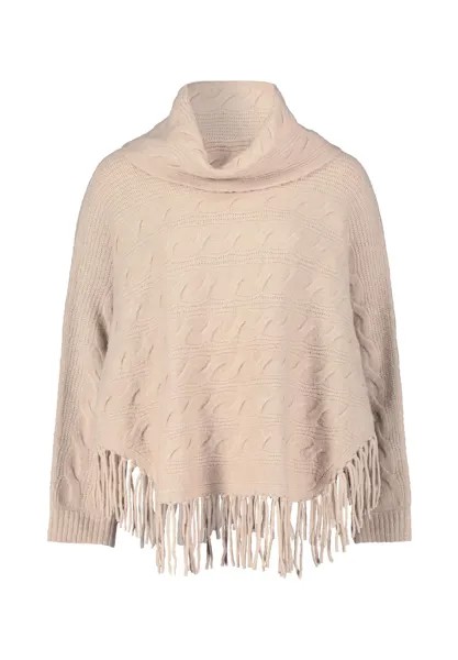 Вязаное пончо с бахромой BETTY BARCLAY, цвет Grau Beige