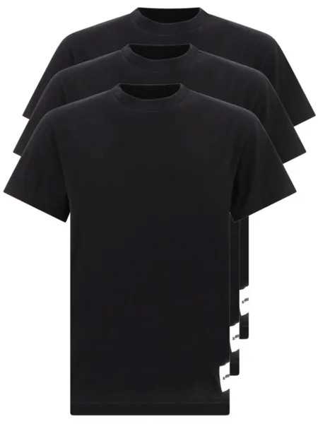 Jil Sander футболка с нашивкой-логотипом (комплект из трех штук), черный