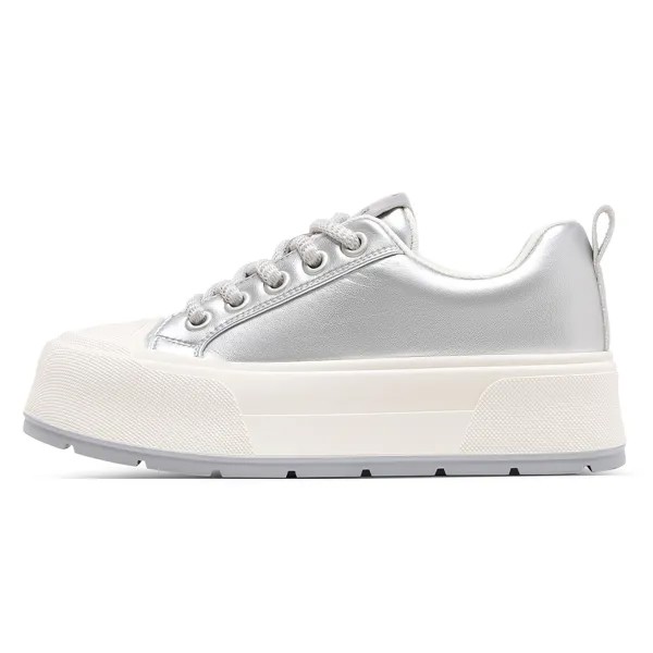 Кроссовки C°BANNER Skateboarding Shoes Women's Low-top Silver, серебряный