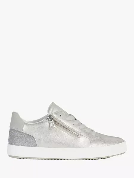 Кроссовки Geox Blomiee Metallic Zip Detail, серебряный