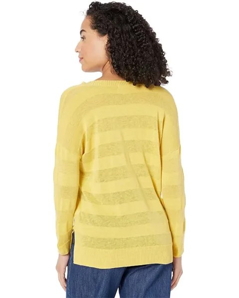 Свитер Lilla P Shadow Stripe V-Neck Tunic Sweater, цвет Keylime