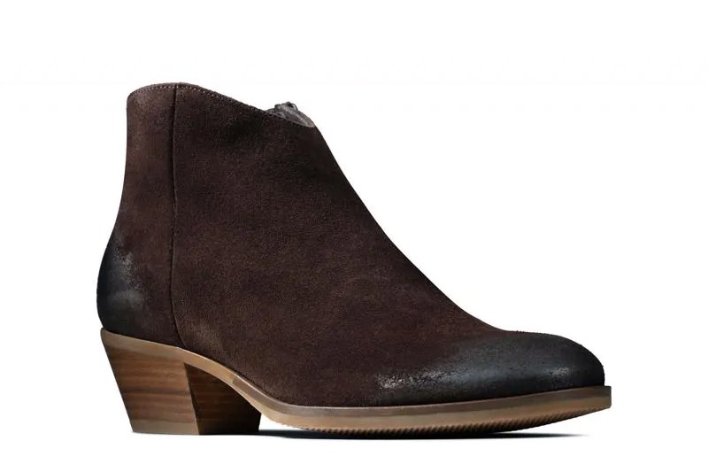 Женские ботильоны Clarks, коричневые