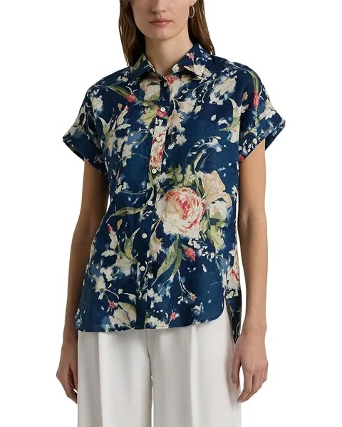 Рубашка LAUREN Ralph Lauren Relaxed Fit Floral Short-Sleeve, цвет Blue Multi