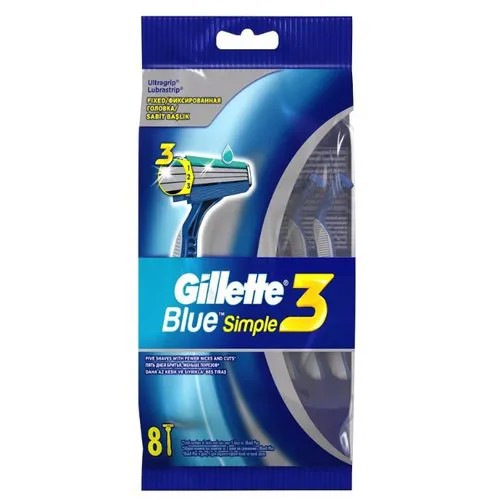 Бритвенный станок Gillette Blue Simple3, 8 шт.