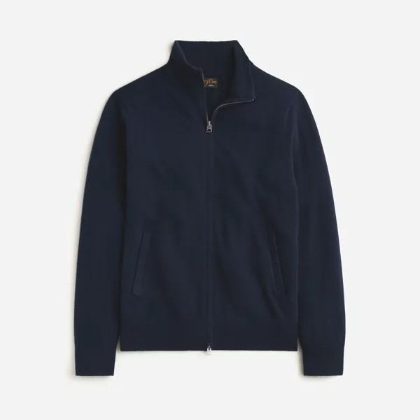 Кашемировый свитер с застежкой-молнией J.Crew, синий
