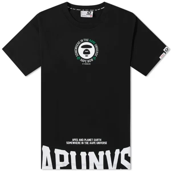 Футболка оверсайз с принтом AAPE Street Baseball, черный