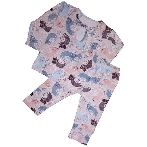 Пижама Battlekids для девочек, джемпер, брюки, на завязках, размер 92, бежевый