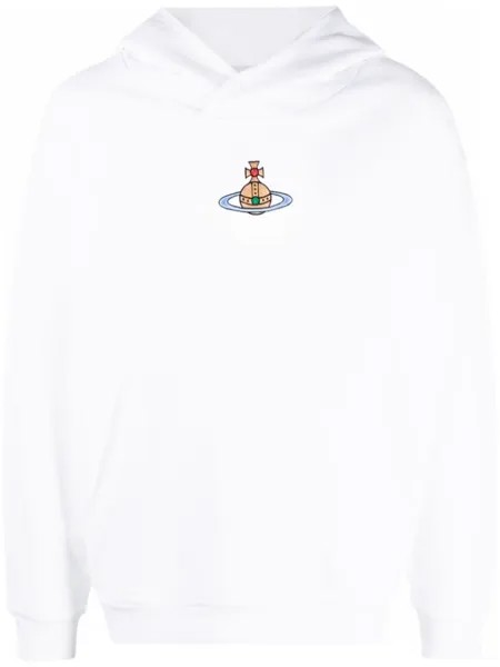 Vivienne Westwood худи из органического хлопка с вышивкой Orb, белый