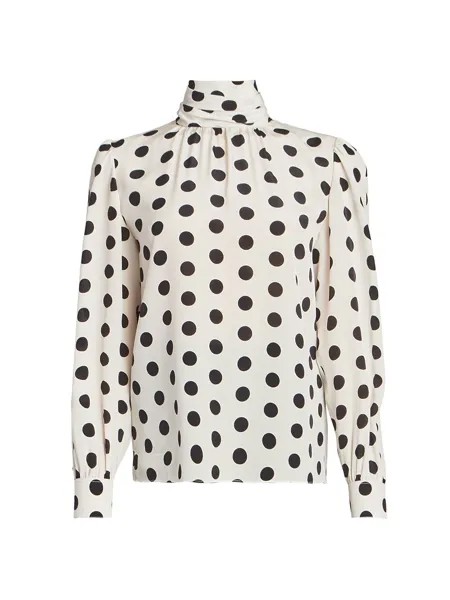 Блуза с высоким вырезом из крепдешина Saint Laurent