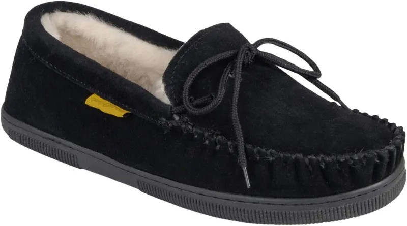 Тапочки Genuine Sheepskin Moccasin Slipper Vance Co., цвет Black Genuine Suede
