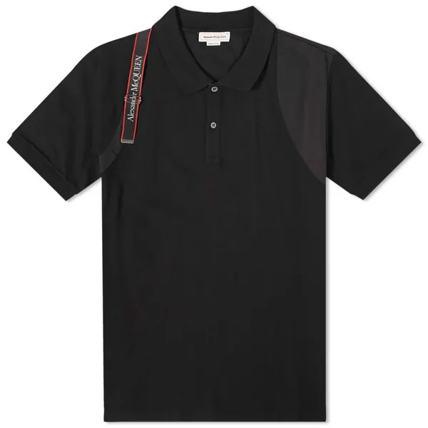 Рубашка Alexander Mcqueen Tape Logo Harness Polo, черный